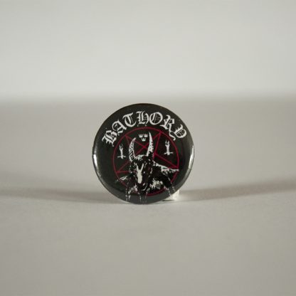 Bathory, red pentagram, badge/pin