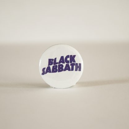 Black Sabbath, white/purple, badge/pin