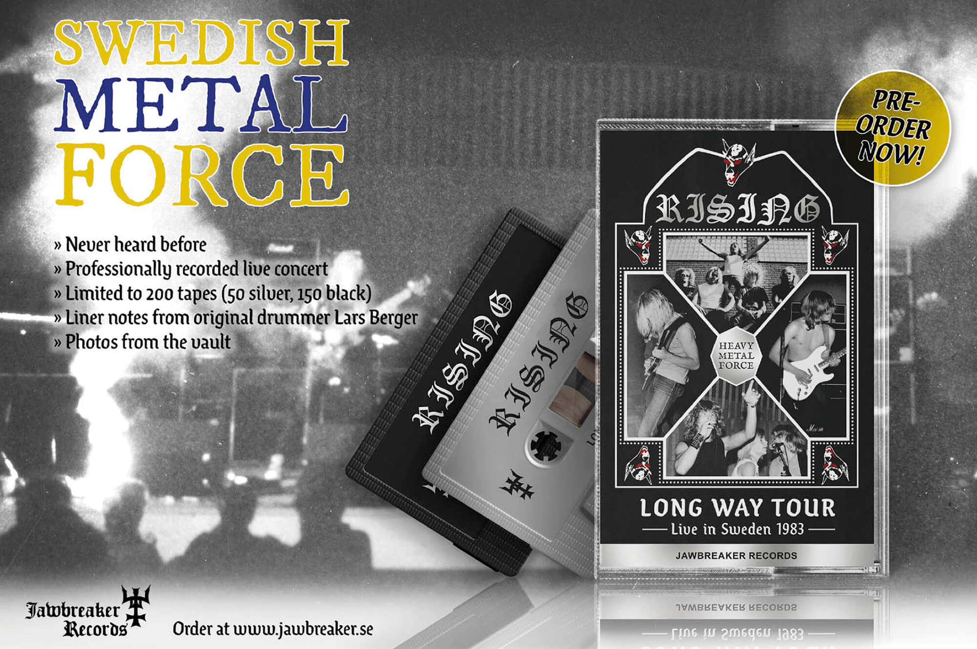 Turborock Productions Rising Cassette Tape Graphic Design Layout Album Release Heavy Metal FWOSHM