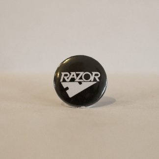Turborock Productions Razor, black/white, badge/pin Heavy Metal