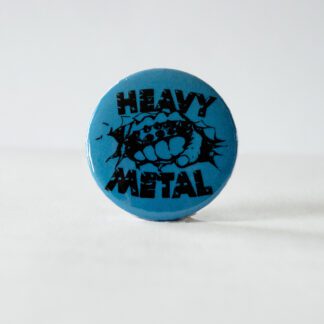 Turborock Productions Heavy Metal, grey stripes (37 mm), bagde/pin Heavy Metal