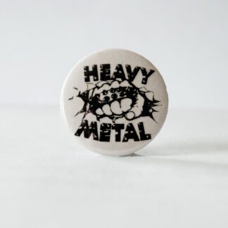 Turborock Productions Heavy Metal, offwhite (37 mm), bagde/pin Heavy Metal