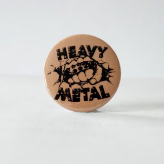 Turborock Productions Heavy Metal, light brown (37 mm), bagde/pin Heavy Metal