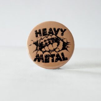 Turborock Productions Heavy Metal, offwhite (37 mm), bagde/pin Heavy Metal